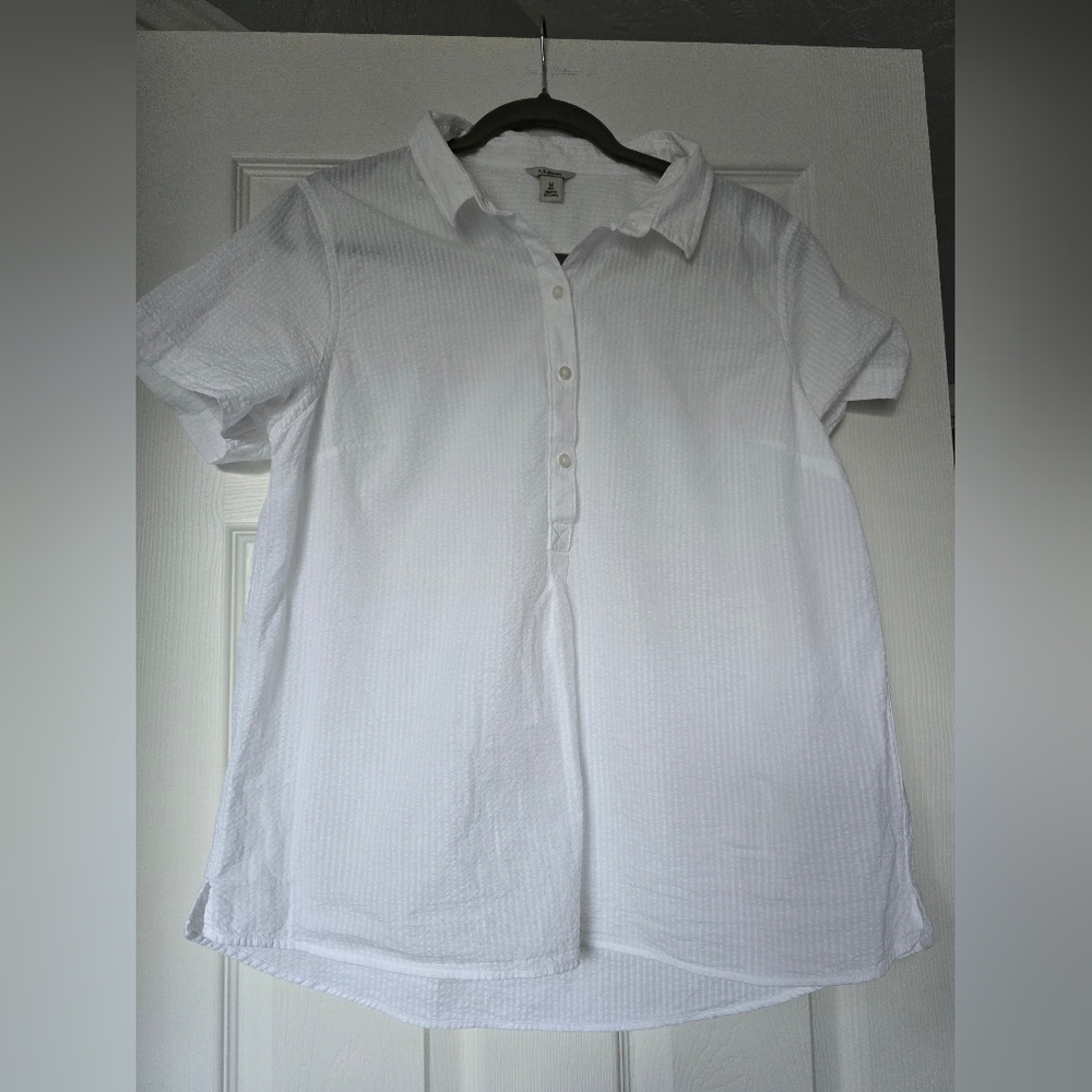 L.L. Bean Women's White Short Sleeve Top